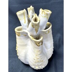 Alfred Dube Studio Pottery Modern Sculptural Vase Brutalist Multi Neck Signed